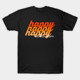 Vintage Happy Halloween Retro Burnt Orange Fall Aesthetic Autumn Colors T-Shirt